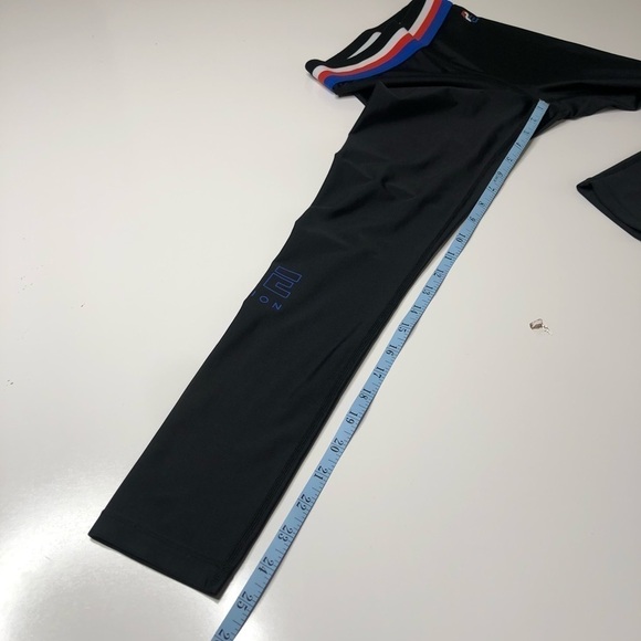 Rare P.E NATION Hell Fire Striped Band Black Stretchy Shiny Active Leggings - Picture 14 of 14